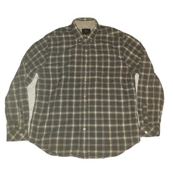 Rails Men's Connor Charcoal Cream Plaid Button‎ Down Shirt Size XL - Picture 1 of 8